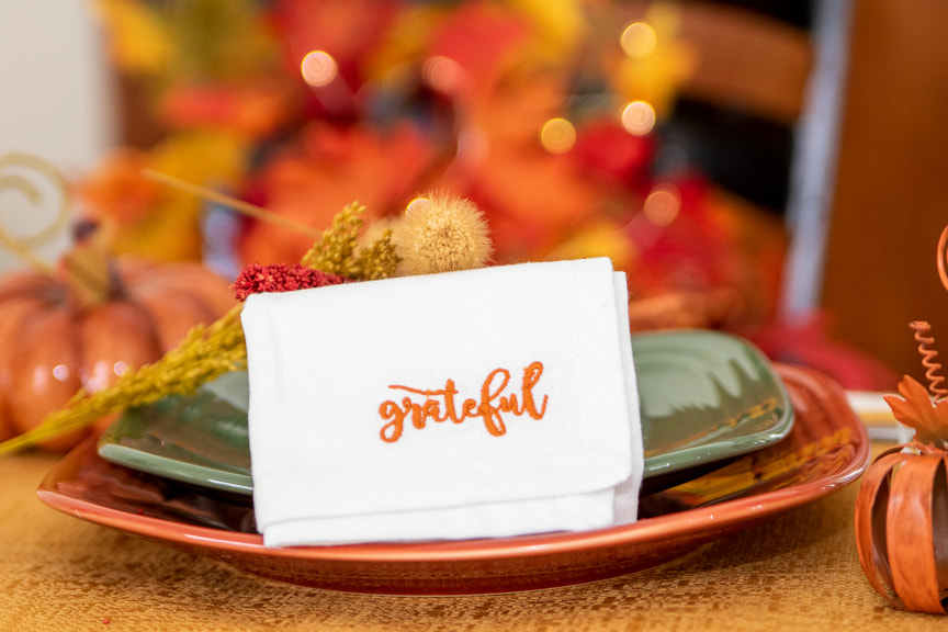 Fall Place Setting with Grateful Napkin